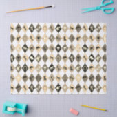 Stilvoll Beige Creme Reittier Diamond Muster Seidenpapier (Basteln)