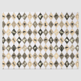 Stilvoll Beige Creme Reittier Diamond Muster Seidenpapier