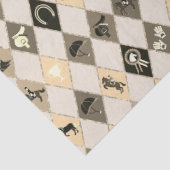 Stilvoll Beige Creme Reittier Diamond Muster Seidenpapier (Detail)