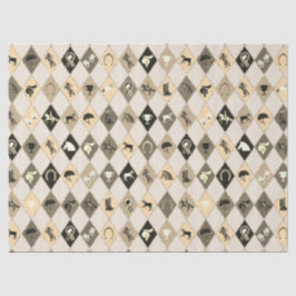 Stilvoll Beige Creme Reittier Diamond Muster Seidenpapier