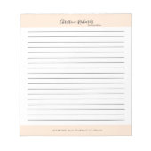 Stilvoll Beige Minimalistisch Lined Notizblock (Vorderseite)