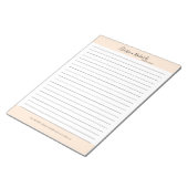 Stilvoll Beige Minimalistisch Lined Notizblock (angewinkelt)