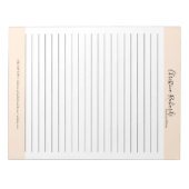 Stilvoll Beige Minimalistisch Lined Notizblock (Vorderseite)
