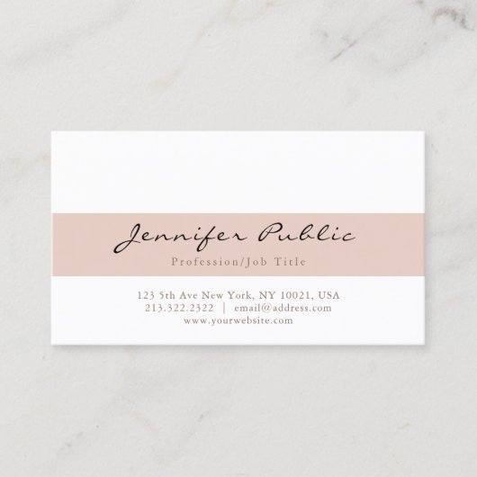 Stilvoll Beige Weiß Moderne Beruflich einfach Visitenkarte (Vorderseite)