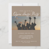 Stilvoll Beige | Zwei Foto Abschluss Open House Einladung (Rückseite)