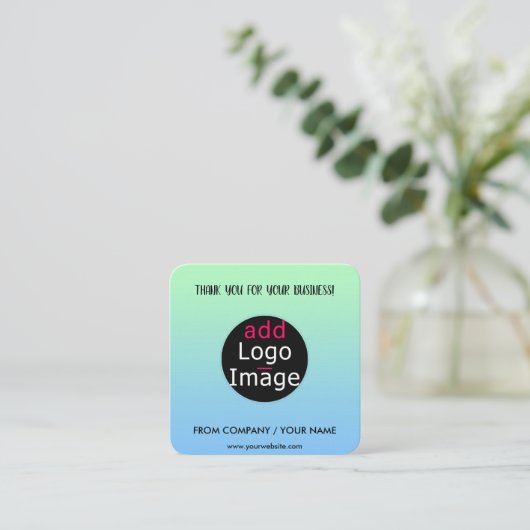 Stilvoll Beruflich Danke Custom Gradient Begleitkarte (Stehend Vorderseite)