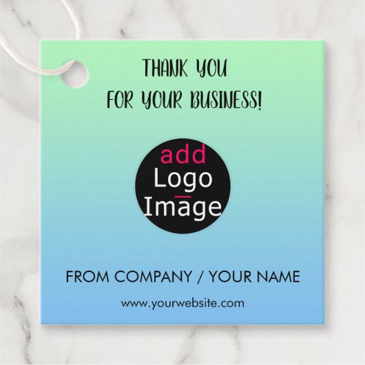 Stilvoll Beruflich Danke Custom Gradient Geschenkanhänger (Vorderseite)