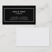 Stilvoll Beruflich Elegant Schwarz-weiß Modern Visitenkarte (Vorne/Hinten)