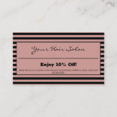 Stilvoll Beruflich gestreifte Fairstylist 10% Rabattkarte (Vorderseite)