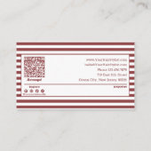 Stilvoll Beruflich gestreifter Haarsalon 10% Rabattkarte (Rückseite)