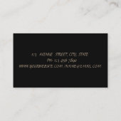 Stilvoll Beruflich, schwarz, Rahmen Visitenkarte (Rückseite)