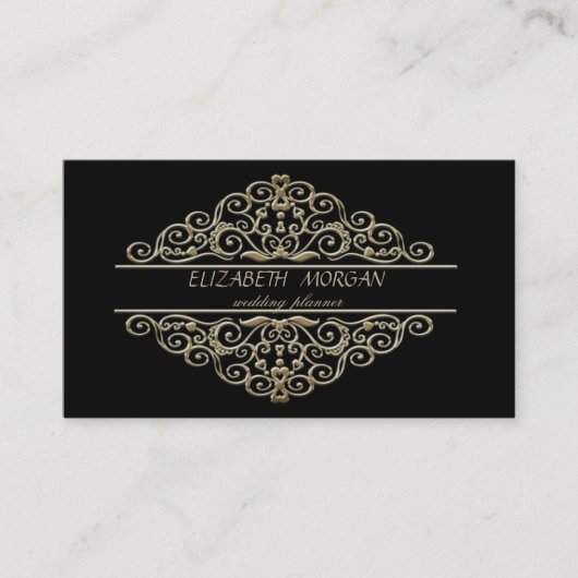 Stilvoll Beruflich, schwarz, Rahmen Visitenkarte (Vorderseite)