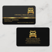 Stilvoll Beruflicher Gray Layers Gold Line Truck Visitenkarte (Vorne/Hinten)
