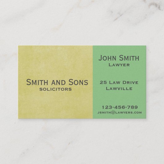 Stilvoll beruflicher Rechtsanwalt mit zwei Tönn Visitenkarte (Vorderseite)