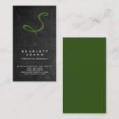 Stilvoll berufliches, graugrünes Monogramm Visitenkarte (Vorne/Hinten)