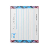 Stilvoll Berufliches Monogram Script Tartan Lined Notizblock (Rotiert)