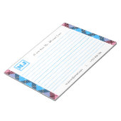 Stilvoll Berufliches Monogram Script Tartan Lined Notizblock (angewinkelt)