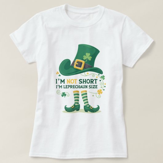 Stilvoll bin ich Koboldgröße St Patrick's Day T-Shirt (Design vorne)