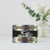 Stilvoll, black& Chrom Motorrad-Visitenkarte Visitenkarte (Stehend Vorderseite)