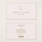 Stilvoll blassrosa Beruflich Modernes Monogramm (Vorne & Hinten)