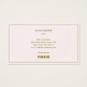 Stilvoll blassrosa Beruflich Modernes Monogramm (Rückseite)