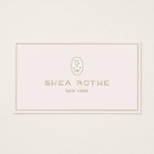 Stilvoll blassrosa Beruflich Modernes Monogramm (Vorderseite)