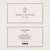 Stilvoll blassrosa Beruflich Modernes Monogramm (Vorne & Hinten)