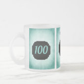 Stilvoll blau 100. Geburtstagsdesign Mattglastasse (Links)