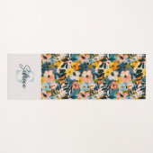 Stilvoll Blau-Rosa-Monogramm für Abstrakte Blumenb Yogamatte (Vorderseite (Horizontal))