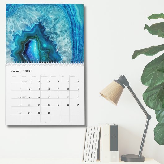 Stilvoll Blau Türkis Moderne Wand Kalender