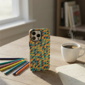 Stilvoll Blau und gelb geometrisch pastellfarbene  Case-Mate iPhone Hülle