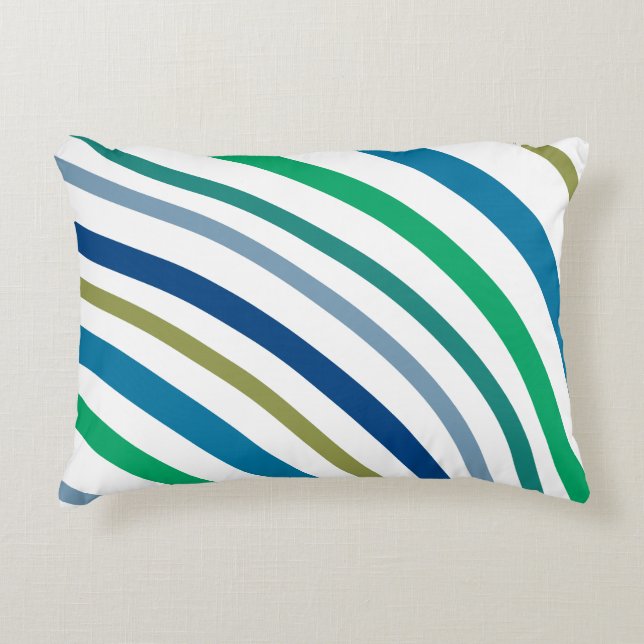 Stilvoll Blau und Grün Dekokissen (Vorderseite)