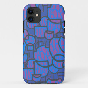 Stilvoll Blau und Magenta Abstrakte, schwarze Kont Case-Mate iPhone Hülle