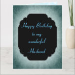 Stilvoll blau und schwarz Happy Birthday Husband Karte<br><div class="desc">Stilvoll und Chic Happy Birthday Husband Blau und schwarz modernen Design Grußkarte.</div>