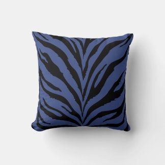 Stilvoll Blau und schwarzer Tiger drucken Kissen