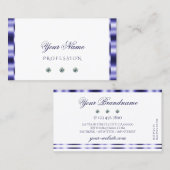 Stilvoll Blau und Weiß funkelnde Juwelen Elegant Visitenkarte (Vorne/Hinten)