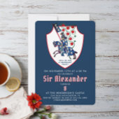 Stilvoll Blaues Rotes Mittelalterliches Armor Ritt Einladung