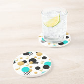 Stilvoll blaues Schwarz Gold Nahtloses Muster Getränkeuntersetzer (Seite)