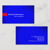 Stilvoll Blue Red Modern Einzigartiger Berater Visitenkarte (Vorne/Hinten)