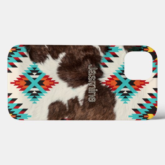 Stilvoll Bohemischer South Western Cowhide Case-Mate iPhone Hülle (Rückseite (Horizontal))