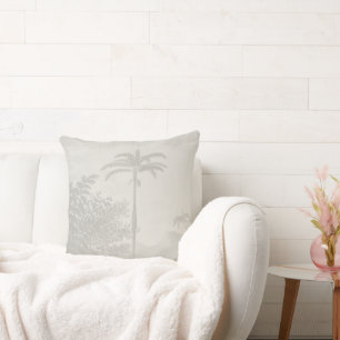 Stilvoll Boho Vintag Palm Trees Gray Kissen
