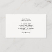 Stilvoll Bokeh und Rose Gold Sequenzer Event Plann Visitenkarte (Rückseite)