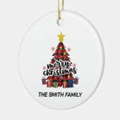 Stilvoll Buffalo Karierter Weihnachtsbaum & Gesche Keramik Ornament (Links)