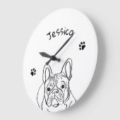 Stilvoll Bulldog Minimalistisch Große Wanduhr (Winkel)
