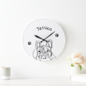 Stilvoll Bulldog Minimalistisch Große Wanduhr (Zuhause)
