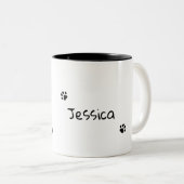 Stilvoll Bulldog Minimalistisch Zweifarbige Tasse (VorderseiteRechts)