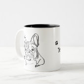 Stilvoll Bulldog Minimalistisch Zweifarbige Tasse (Vorderseite Links)