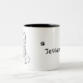Stilvoll Bulldog Minimalistisch Zweifarbige Tasse (Mittel)