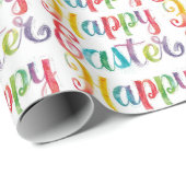 Stilvoll Bunte Florale Frohe Ostern Geschenkpapier (Rolleneckpunkt)