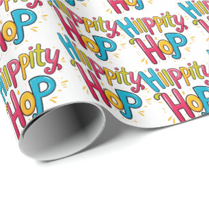 Stilvoll Bunte Florale Frohe Ostern Geschenkpapier